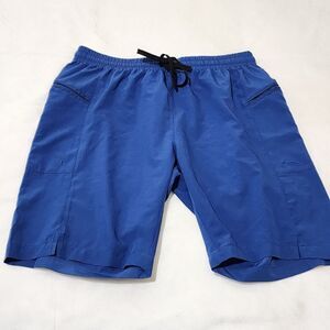 Men's Super Lightweight Soft Polyester Blue Lounge Shorts Size Large L NEW